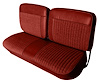 Front and Rear Bench Seat Upholstery Fits Select 1973-1986 Ford Truck Ext./Super Cab Truck [Dark Red Sierra Grain Vinyl] - image 1