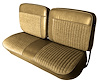 Front and Rear Bench Seat Upholstery Fits Select 1973-1986 Ford Truck Ext./Super Cab Truck [Palomino Sierra Grain Vinyl] - image 1