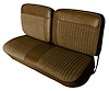 Front and Rear Bench Seat Upholstery Fits Select 1973-1986 Ford Truck Ext./Super Cab Truck [Saddle Sierra Grain Vinyl] - image 1