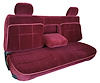 Bench Seat Upholstery for 1992-1996 Ford F-150/F-250/F-350 Standard Cab Truck [w/Head Rest Covers/Armrest, Brick Maroon] - image 1