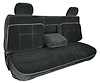 Bench Seat Upholstery for 1992-1996 Ford F-150/F-250/F-350 Standard Cab Truck [w/Head Rest Covers/Armrest, Charcoal] - image 1