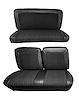 Front and Rear Bench Seat Upholstery for 1978-1979 Ford Bronco [Black Oxen Vinyl/Black Madrid Vinyl] - image 1