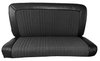 Front and Rear Bench Seat Upholstery for 1978-1979 Ford Bronco [Black Oxen Vinyl/Black Madrid Vinyl] - image 3