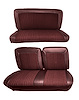 Front and Rear Bench Seat Upholstery for 1978-1979 Ford Bronco [Maroon Oxen Vinyl/Maroon Madrid Vinyl] - image 1