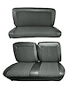 Front and Rear Bench Seat Upholstery for 1978-1979 Ford Bronco [Charcoal Oxen Vinyl/Charcoal Madrid Vinyl] - image 1
