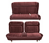 Front Split Bench and Rear Bench Seat Upholstery for 1980-1986 Ford Bronco [Corinthian Vinyl, Maroon] - image 1