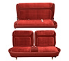 Front Split Bench and Rear Bench Seat Upholstery for 1980-1986 Ford Bronco [Corinthian Vinyl, Red] - image 1