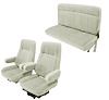 Vinyl Front High Back and Rear Bench Seat Upholstery for 1980-1986 Ford Bronco [Corinthian Vinyl, Off White] - image 1