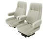 Vinyl Front High Back and Rear Bench Seat Upholstery for 1980-1986 Ford Bronco [Corinthian Vinyl, Off White] - image 2
