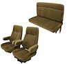 Vinyl Front High Back and Rear Bench Seat Upholstery for 1980-1986 Ford Bronco [Corinthian Vinyl, Sandalwood] - image 1