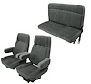 Vinyl Front High Back and Rear Bench Seat Upholstery for 1980-1986 Ford Bronco [Corinthian Vinyl, Charcoal] - image 1