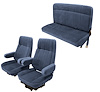 Front Buckets and Rear Bench Seat Upholstery for 1980-1986 Ford Bronco [Royal Blue Encore Trim, Blue Regal Inserts] - image 1