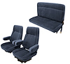 Front Buckets and Rear Bench Seat Upholstery for 1980-1986 Ford Bronco [Navy Blue Encore Trim, Blue Regal Inserts] - image 1