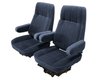 Front Buckets and Rear Bench Seat Upholstery for 1980-1986 Ford Bronco [Navy Blue Encore Trim, Blue Regal Inserts] - image 2