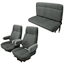Front Buckets and Rear Bench Seat Upholstery for 1980-1986 Ford Bronco [Dark Charcoal Encore Trim, Charcoal Regal Inserts] - image 1