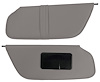 Sun Visors for 1997-1999 Ford F-150, F-250 Standard Cab Truck [Foambacked Cloth, Medium Graphite]