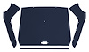 ABS Plastic Headliner for 1957-1960 Ford F-100, F-250, F-350 Standard Cab Truck [Corinthian Grain Vinyl, Dark Blue] - image 1
