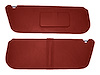 Sun Visors for 1987-1996 Ford F-150, F-250 Truck, Bronco [Right/Passenger Side Mirror, Foambacked Cloth, Red] - image 1