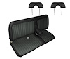 Front Bench Seat Upholstery for 1988-1995 Chevrolet/GMC Standard Cab Truck [Center Arm Rest/Headrest, Black/Charcoal] - image 1