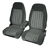 Front Bucket Seat Upholstery for 1988-1995 Chevrolet/GMC Standard Cab Truck [Center Arm Rest/Headrest, Charcoal/Lt. Charcoal] - image 1