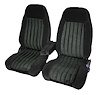 Front Bucket Seat Upholstery for 1988-1995 Chevrolet/GMC Standard Cab Truck [Center Arm Rest/Headrest, Black/Charcoal] - image 1