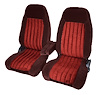 Front Bucket Seat Upholstery for 1988-1995 Chevrolet/GMC Standard Cab Truck [Center Arm Rest/Headrest, Burgundy/Red] - image 1