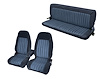 Front Bucket/Rear Bench Seat Upholstery for 1988-1995 Chevy/GMC Std. Cab Truck [Center Arm Rest/Headrest, Navy Blue/Royal Blue] - image 1