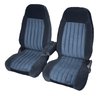 Front Bucket/Rear Bench Seat Upholstery for 1988-1995 Chevy/GMC Std. Cab Truck [Center Arm Rest/Headrest, Navy Blue/Royal Blue] - image 2