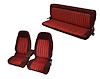 Front Bucket/Rear Bench Seat Upholstery for 1988-1995 Chevy/GMC Std. Cab Truck [Center Arm Rest/Headrest, Burgundy/Red] - image 1