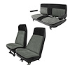 High Back Front Buckets/Rear Bench Seat Upholstery w/o Cutouts for 1973-1987 Chevy Blazer/GMC Jimmy [Silver, Black, Black] - image 1