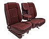 60/40 Bucket Seat Upholstery for 1983-1992 Ford Ranger Standard Cab Truck w/XLT Trim [Maroon Madrid Vinyl, Burgundy Woven Cloth] - image 1