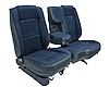 60/40 Bucket Seat Upholstery for 1983-1992 Ford Ranger Standard Cab w/XLT [Medium Blue Sierra Vinyl, Royal Blue Woven Cloth] - image 1