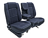 60/40 Bucket Seat Upholstery for 1983-1992 Ford Ranger Standard Cab w/XLT Trim [Dark Blue Sierra Vinyl, Indigo Blue Woven Cloth] - image 1
