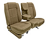 60/40 Bucket Seat Upholstery for 1983-1992 Ford Ranger Standard Cab Truck w/XLT Trim [Palomino Sierra Vinyl, Oak Woven Cloth] - image 1