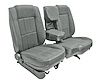 60/40 Bucket Seat Upholstery for 1983-1992 Ford Ranger Standard Cab w/XLT Trim [Light Gray Montana Vinyl, Pewter Woven Cloth] - image 1