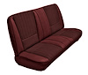 Front Bench Seat Upholstery for 1983-1992 Ford Ranger Standard Cab Truck w/4x4 [Maroon Madrid Vinyl, Burgundy Woven Cloth] - image 1