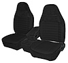 Front Bucket Seats Upholstery for 1993-1997 Ford Ranger Standard Cab [Console, Black Encore Velour, Black Woven Cloth] - image 1