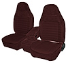 Front Bucket Seats Upholstery for 1993-1997 Ford Ranger Standard Cab [Console, Maroon Encore Velour, Garnet Woven Cloth] - image 1