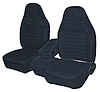 Front Bucket Seats Upholstery for 1993-1997 Ford Ranger Standard Cab [Console, Navy Blue Encore Velour, Indigo Blue Woven Cloth] - image 1