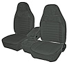 Front Bucket Seats Upholstery for 1993-1997 Ford Ranger Standard Cab [Console, Charcoal Encore Velour, Charcoal Woven Cloth] - image 1