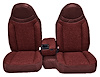 Front Bucket Seats Upholstery for 1998-2002 Ford Ranger Standard Cab [Console, Maroon Encore Velour, Garnet Woven Cloth] - image 1