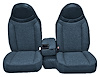 Front Bucket Seats Upholstery for 1998-2002 Ford Ranger Standard Cab [Console, Royal Blue Encore Velour, Royal Blue Woven Cloth] - image 1