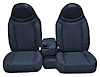 Front Bucket Seats Upholstery for 1998-2002 Ford Ranger Standard Cab [Console, Navy Blue Encore Velour, Indigo Blue Woven Cloth] - image 1