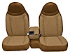 Front Bucket Seats Upholstery for 1998-2002 Ford Ranger Standard Cab [Console, Camel Encore Velour, Oak Woven Cloth] - image 1