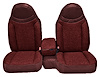 Front Bucket Seats Upholstery for 1998-2002 Ford Ranger Std Cab [Console, w/o Cup, Maroon Encore Velour, Garnet Woven Cloth] - image 1