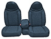 Front Bucket Seats Upholstery for 1998-2002 Ford Ranger Std Cab [Console, w/o Cup, Royal Blue Encore Velour and Woven Cloth] - image 1