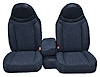 Front Bucket Seats Upholstery for 1998-2002 Ford Ranger Std Cab [Console, w/o Cup, Navy Blue Encore Velour, Indigo Blue Cloth] - image 1