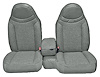 Front Bucket Seats Upholstery for 1998-2002 Ford Ranger Standard Cab [Console, w/o Cup, Pewter Encore Velour, Gray Woven Cloth] - image 1