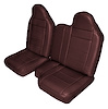 60/40 Front Seat Upholstery for 1998-2003 Ford Ranger Standard Cab Truck [Maroon Madrid Vinyl, Maroon Encore Velour] - image 1