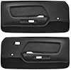 Deluxe Front Door Panels for 1969 Ford Mustang [ABS Plastic Backing, Black] - image 1